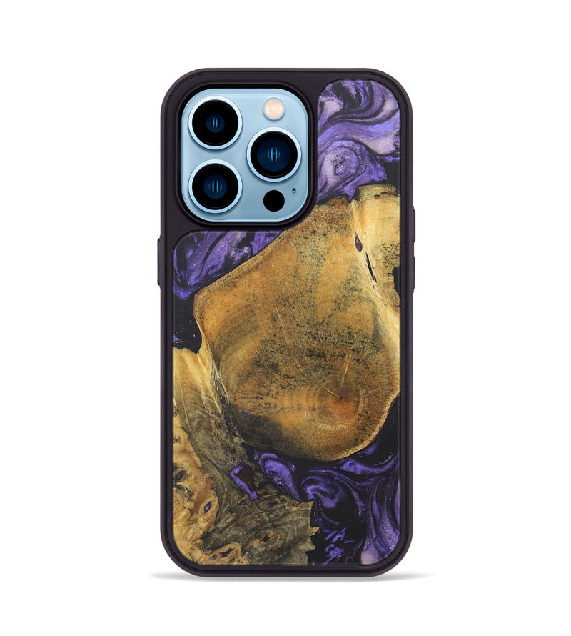 iPhone 14 Pro Wood+Resin Phone Case - Danny (Purple, 718672)