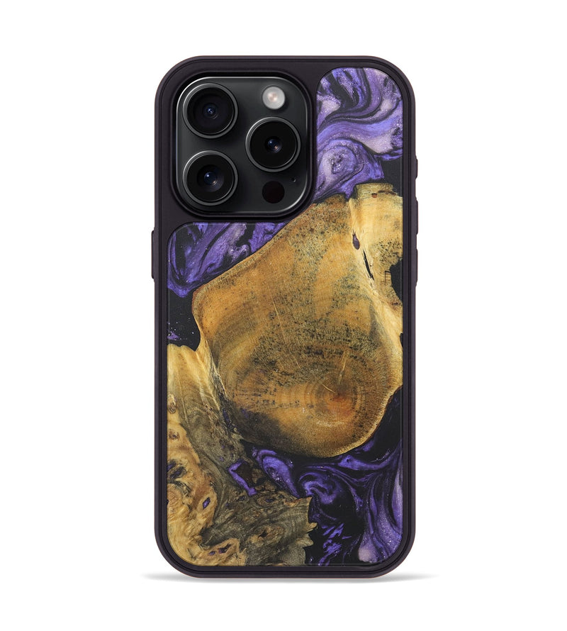 iPhone 15 Pro Wood+Resin Phone Case - Danny (Purple, 718672)