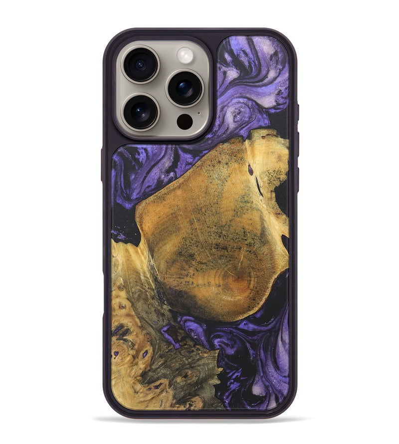 iPhone 16 Pro Max Wood+Resin Phone Case - Danny (Purple, 718672)