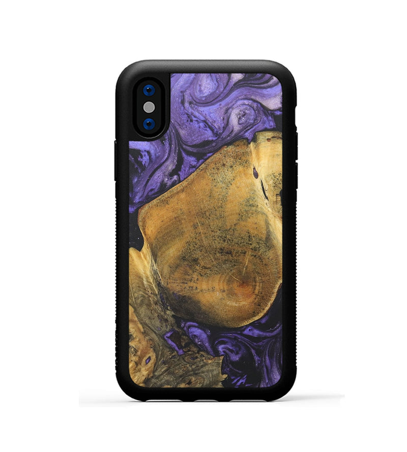 iPhone Xs Wood+Resin Phone Case - Danny (Purple, 718672)