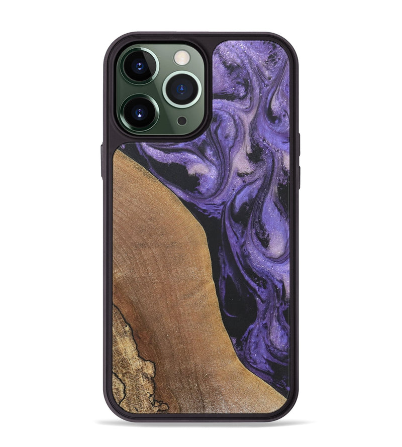 iPhone 13 Pro Max Wood+Resin Phone Case - London (Purple, 718673)