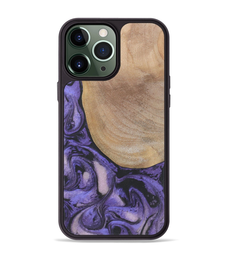 iPhone 13 Pro Max Wood+Resin Phone Case - Gwendolyn (Purple, 718674)