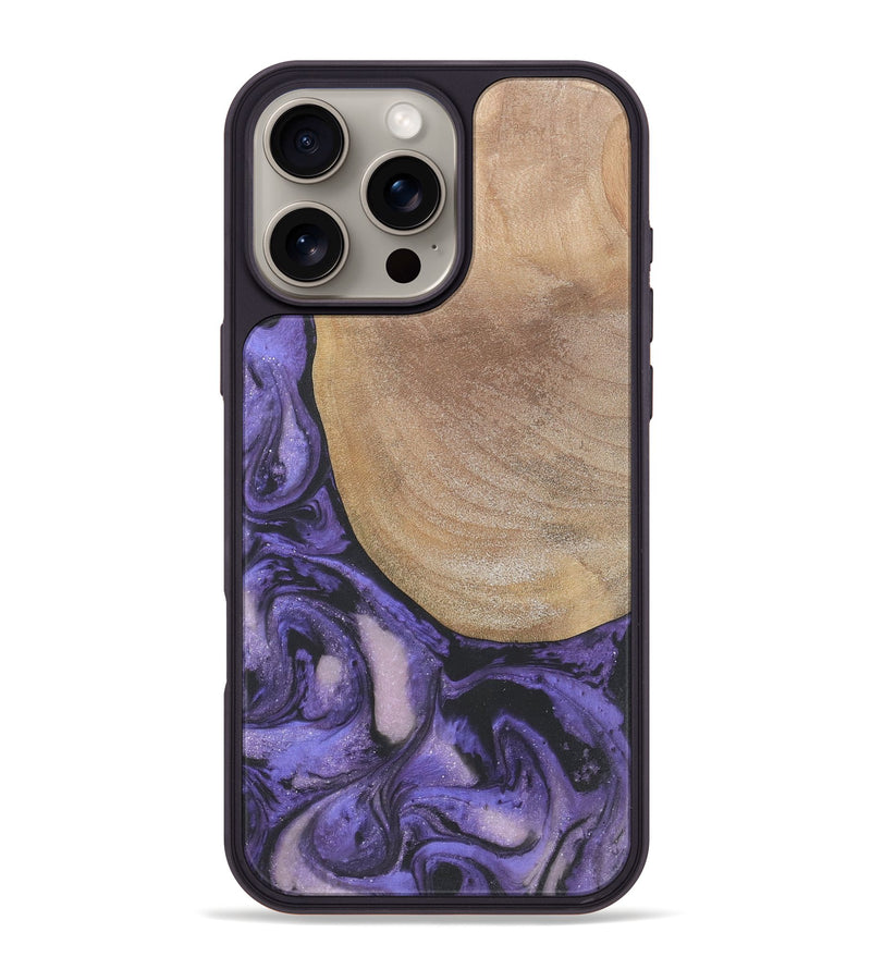 iPhone 16 Pro Max Wood+Resin Phone Case - Gwendolyn (Purple, 718674)