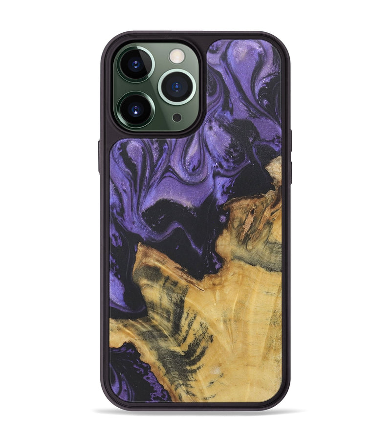 iPhone 13 Pro Max Wood+Resin Phone Case - Hudson (Purple, 718675)