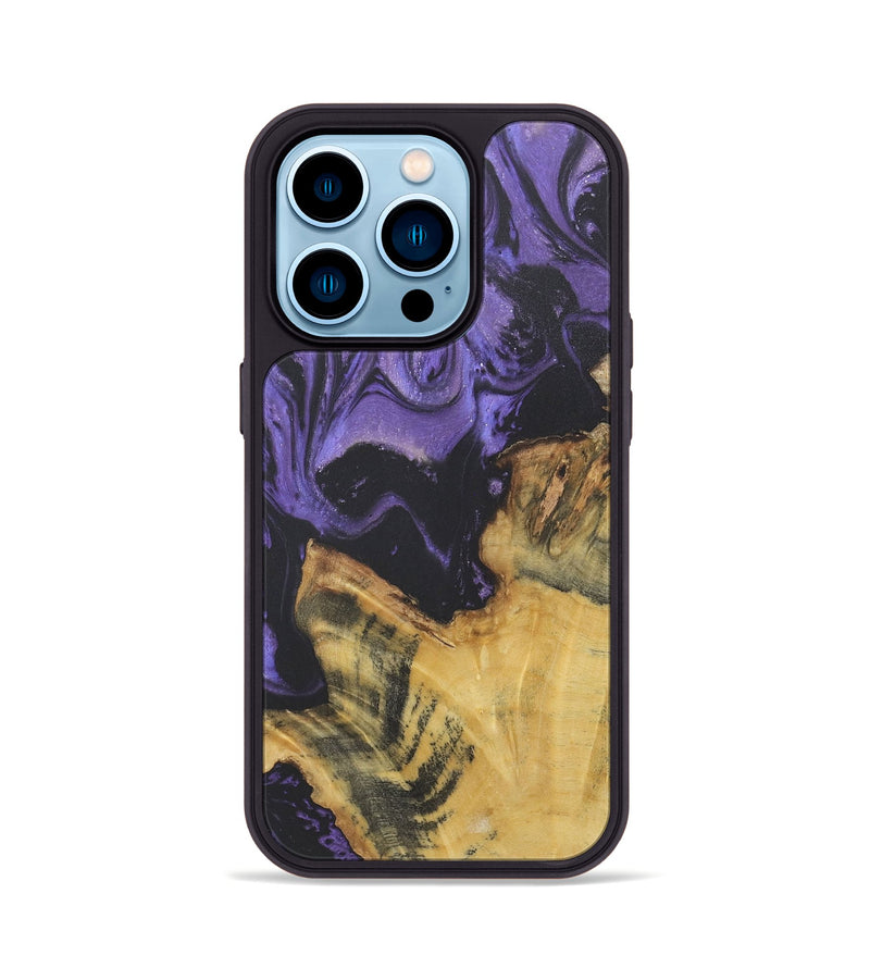 iPhone 14 Pro Wood+Resin Phone Case - Hudson (Purple, 718675)