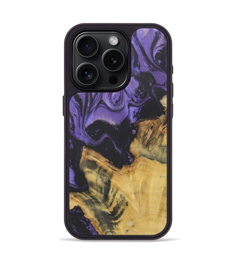 iPhone 15 Pro Wood+Resin Phone Case - Hudson (Purple, 718675)