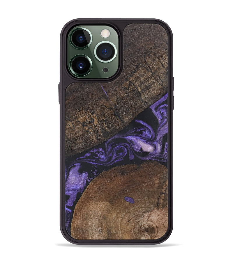 iPhone 13 Pro Max Wood+Resin Phone Case - Kaylie (Purple, 718677)