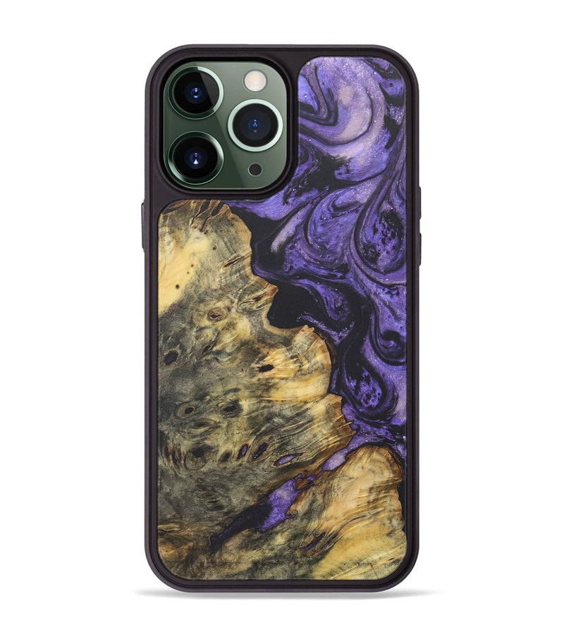 iPhone 13 Pro Max Wood+Resin Phone Case - Sally (Purple, 718679)