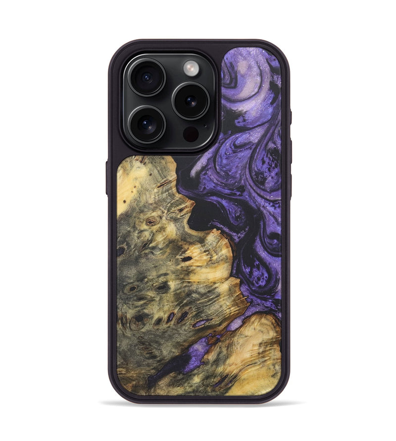 iPhone 15 Pro Wood+Resin Phone Case - Sally (Purple, 718679)