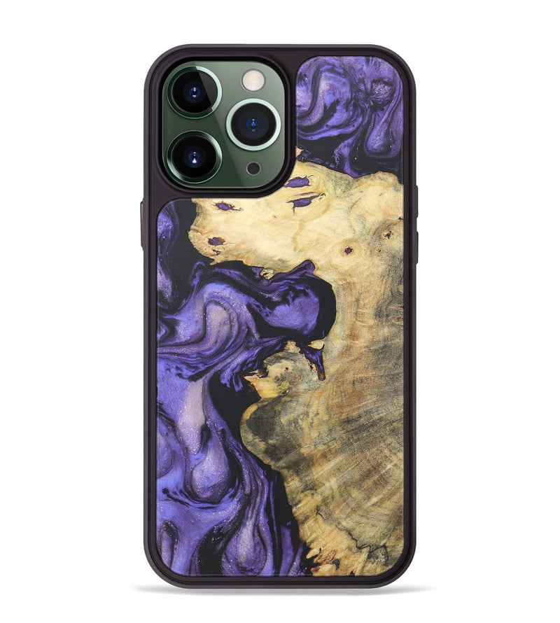 iPhone 13 Pro Max Wood+Resin Phone Case - Esteban (Purple, 718681)