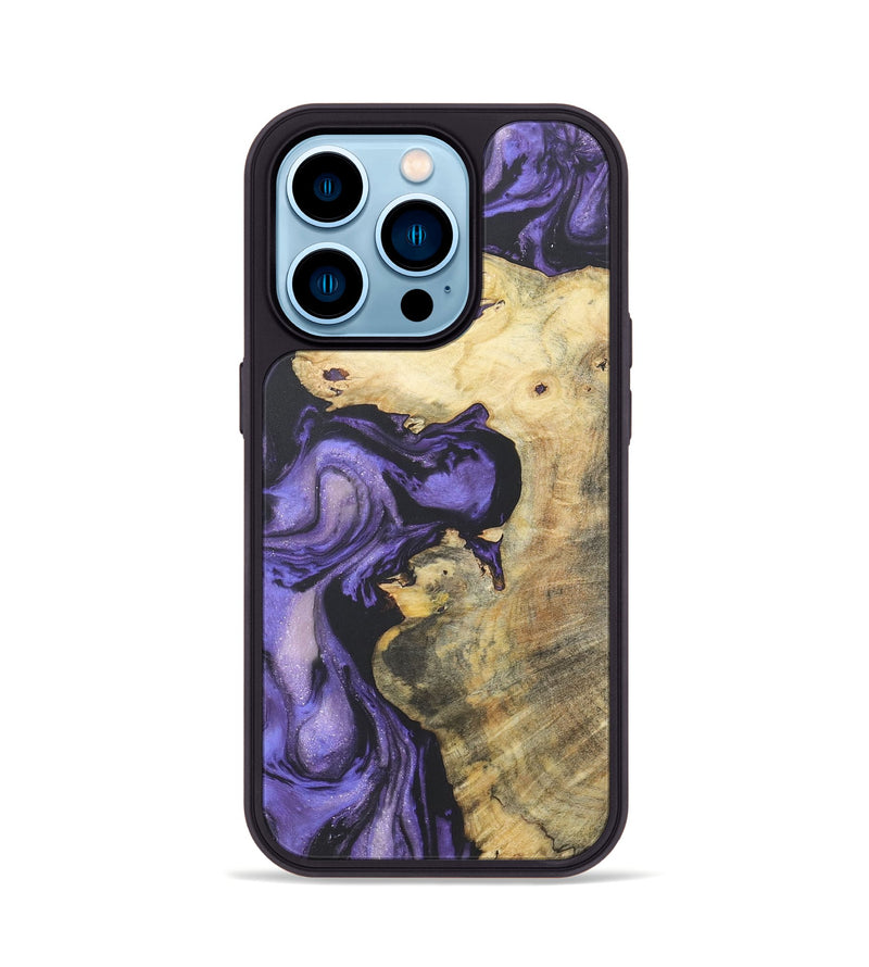 iPhone 14 Pro Wood+Resin Phone Case - Esteban (Purple, 718681)