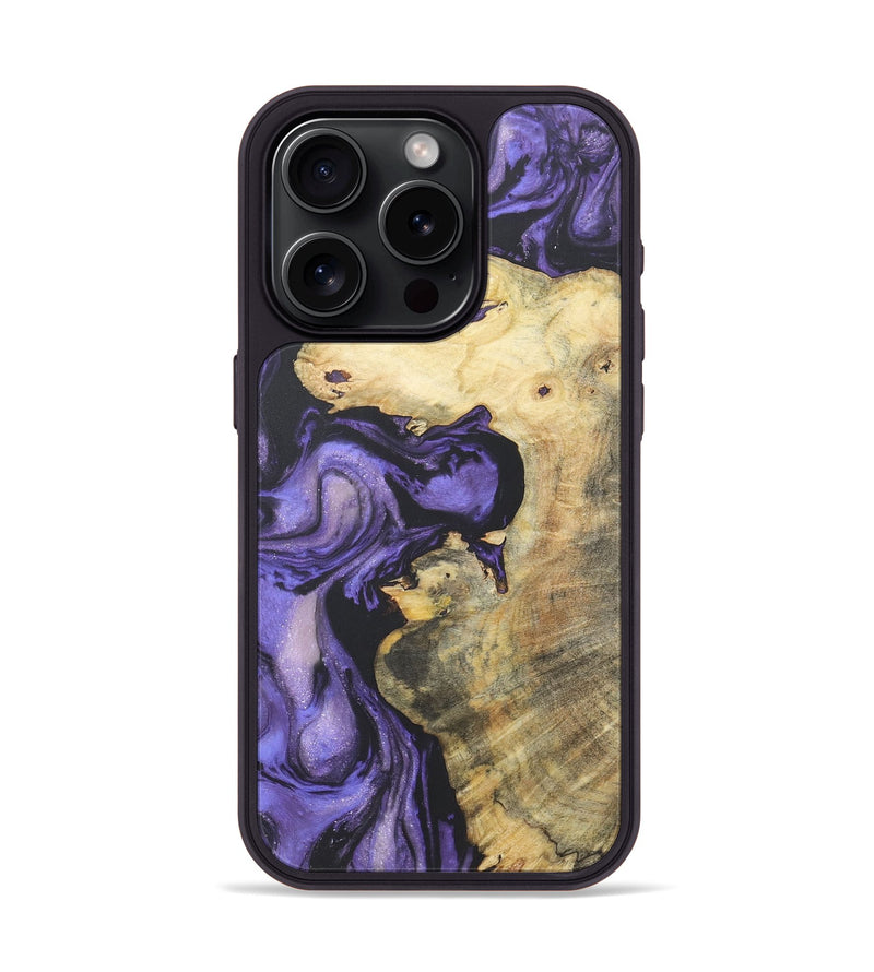 iPhone 15 Pro Wood+Resin Phone Case - Esteban (Purple, 718681)