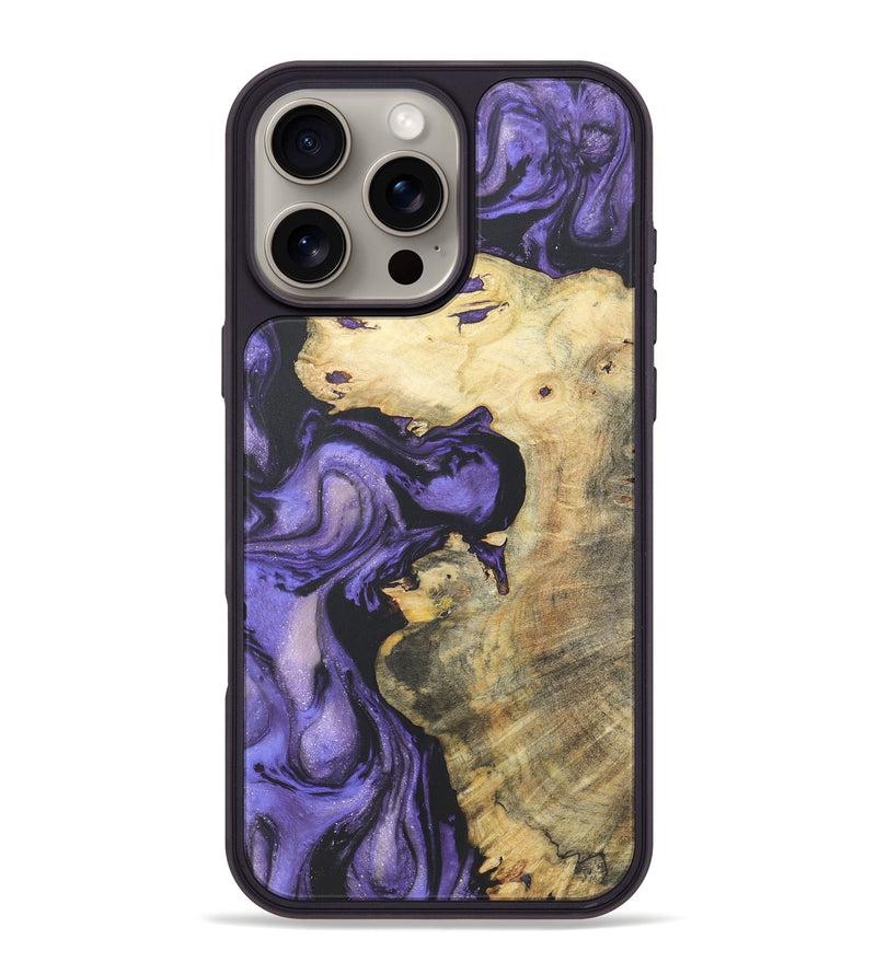 iPhone 16 Pro Max Wood+Resin Phone Case - Esteban (Purple, 718681)