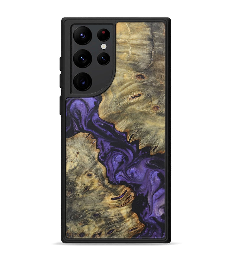 Galaxy S22 Ultra Wood+Resin Phone Case - Iris (Purple, 718682)