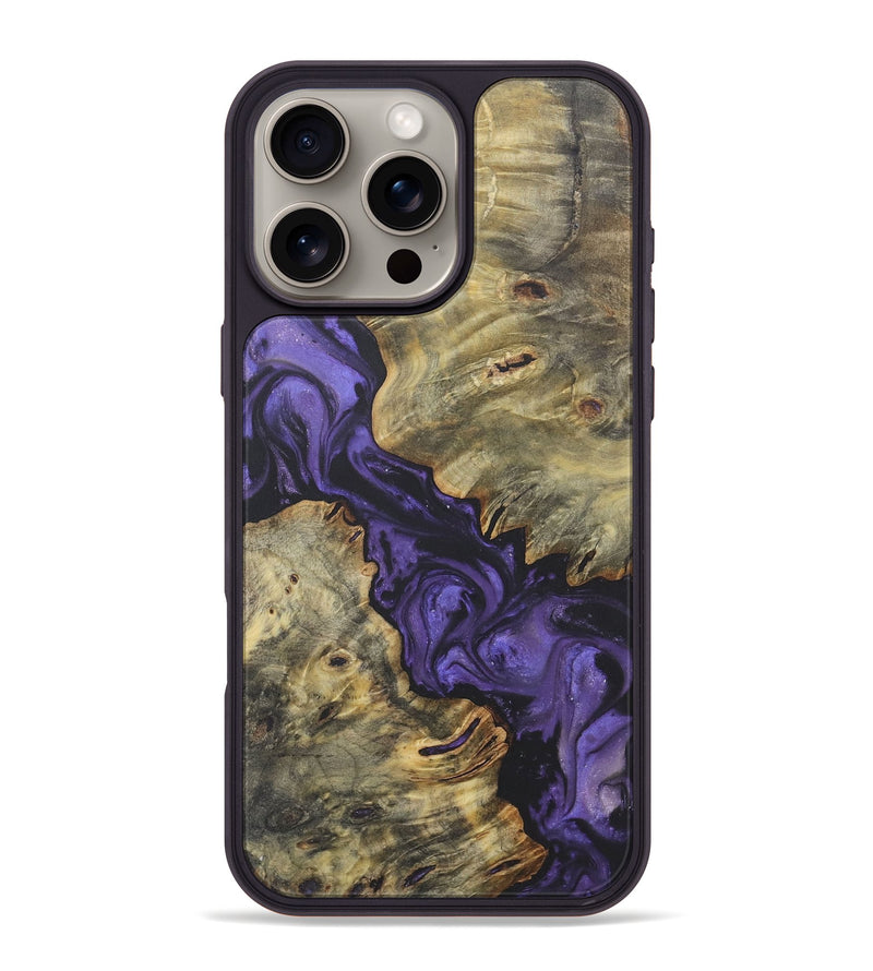 iPhone 16 Pro Max Wood+Resin Phone Case - Iris (Purple, 718682)