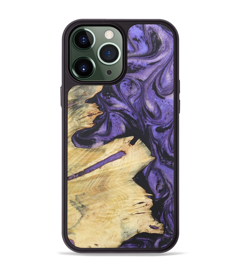 iPhone 13 Pro Max Wood+Resin Phone Case - Jase (Purple, 718686)