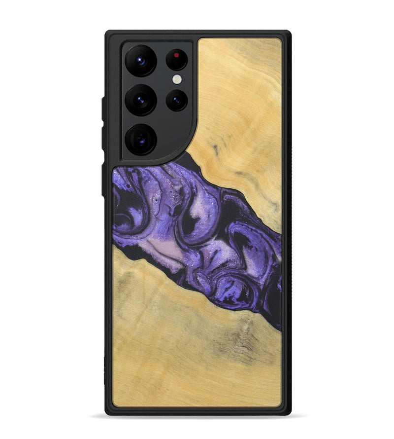 Galaxy S22 Ultra Wood+Resin Phone Case - Enrique (Purple, 718688)