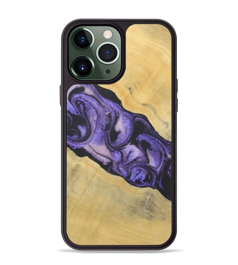 iPhone 13 Pro Max Wood+Resin Phone Case - Enrique (Purple, 718688)