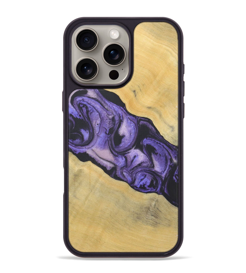 iPhone 16 Pro Max Wood+Resin Phone Case - Enrique (Purple, 718688)