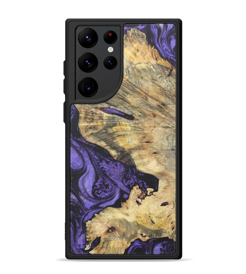 Galaxy S22 Ultra Wood+Resin Phone Case - Mitchell (Purple, 718689)