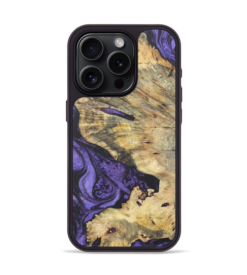 iPhone 15 Pro Wood+Resin Phone Case - Mitchell (Purple, 718689)