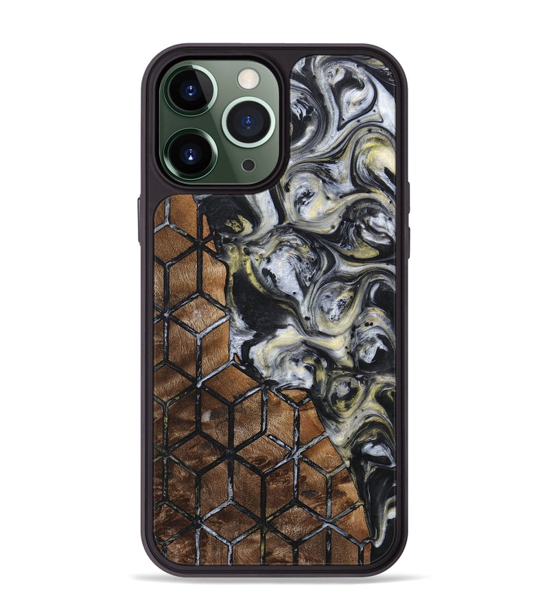 iPhone 13 Pro Max Wood+Resin Phone Case - Lori (Pattern, 718692)