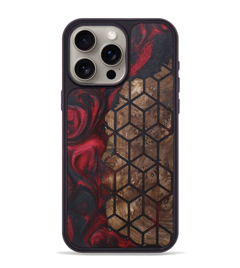 iPhone 15 Pro Max Wood+Resin Phone Case - Analia (Pattern, 718697)