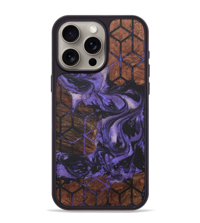 iPhone 15 Pro Max Wood+Resin Phone Case - Clint (Pattern, 718699)