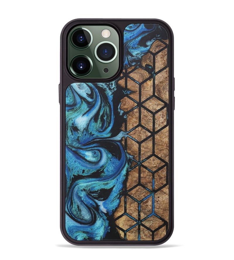 iPhone 13 Pro Max Wood+Resin Phone Case - Scarlett (Pattern, 718701)