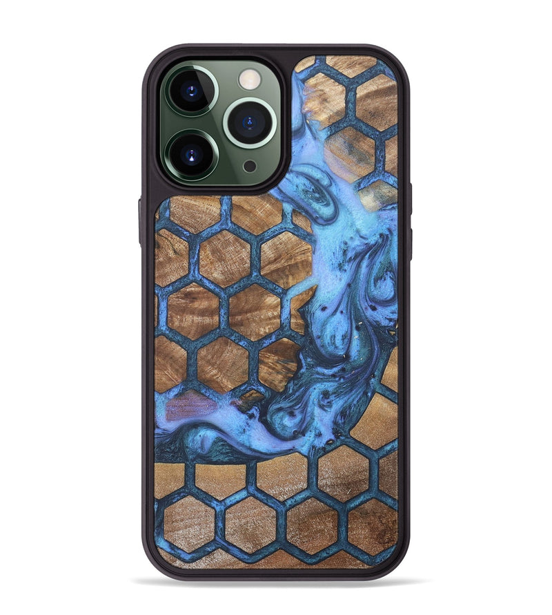 iPhone 13 Pro Max Wood+Resin Phone Case - Rocky (Pattern, 718702)