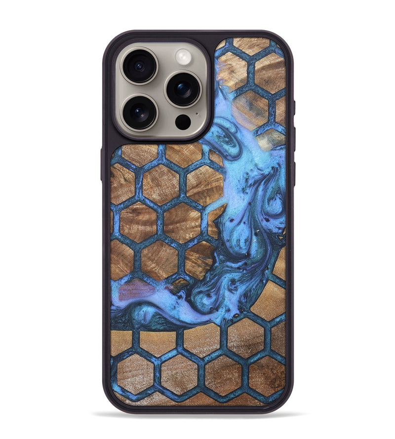 iPhone 15 Pro Max Wood+Resin Phone Case - Rocky (Pattern, 718702)