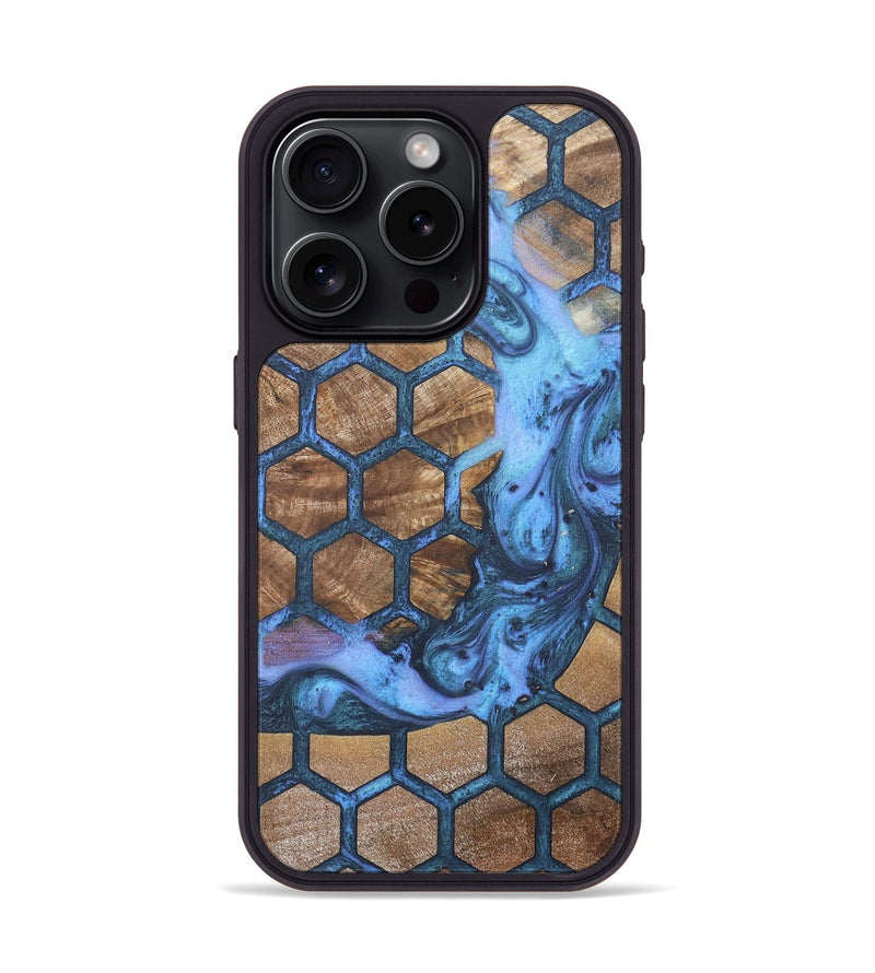 iPhone 15 Pro Wood+Resin Phone Case - Rocky (Pattern, 718702)