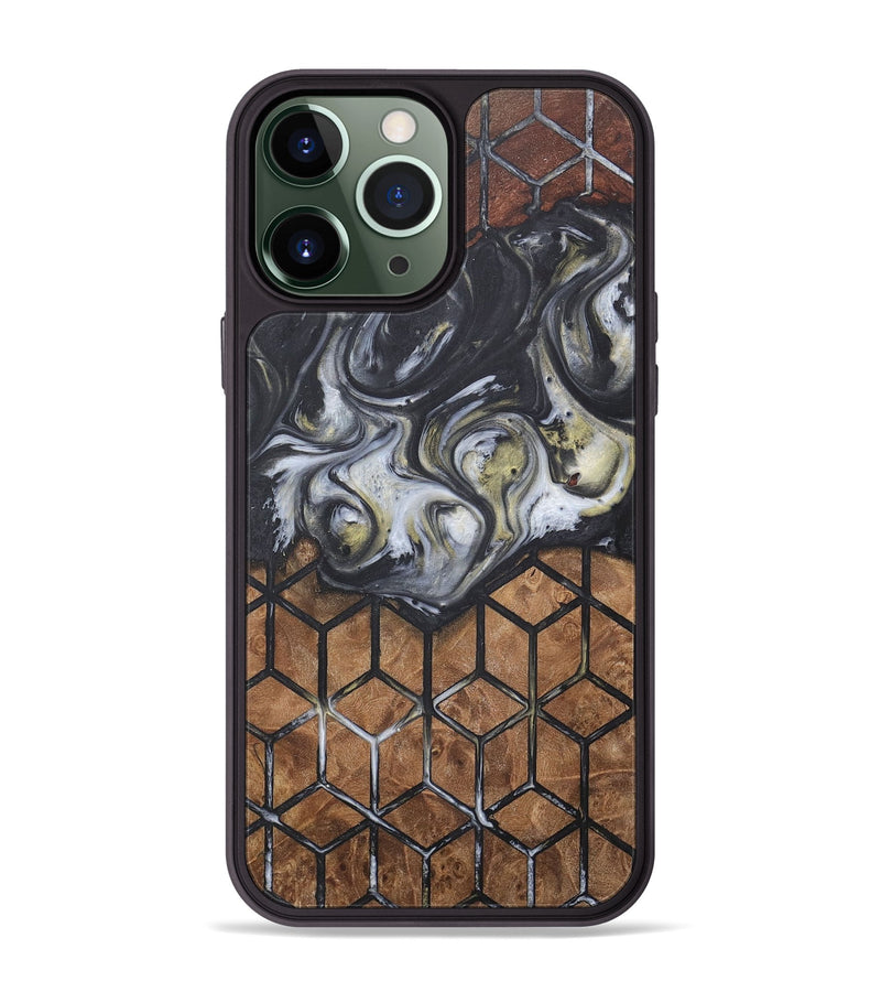 iPhone 13 Pro Max Wood+Resin Phone Case - Brandi (Pattern, 718703)