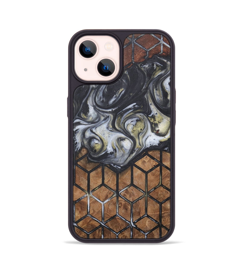 iPhone 14 Wood+Resin Phone Case - Brandi (Pattern, 718703)