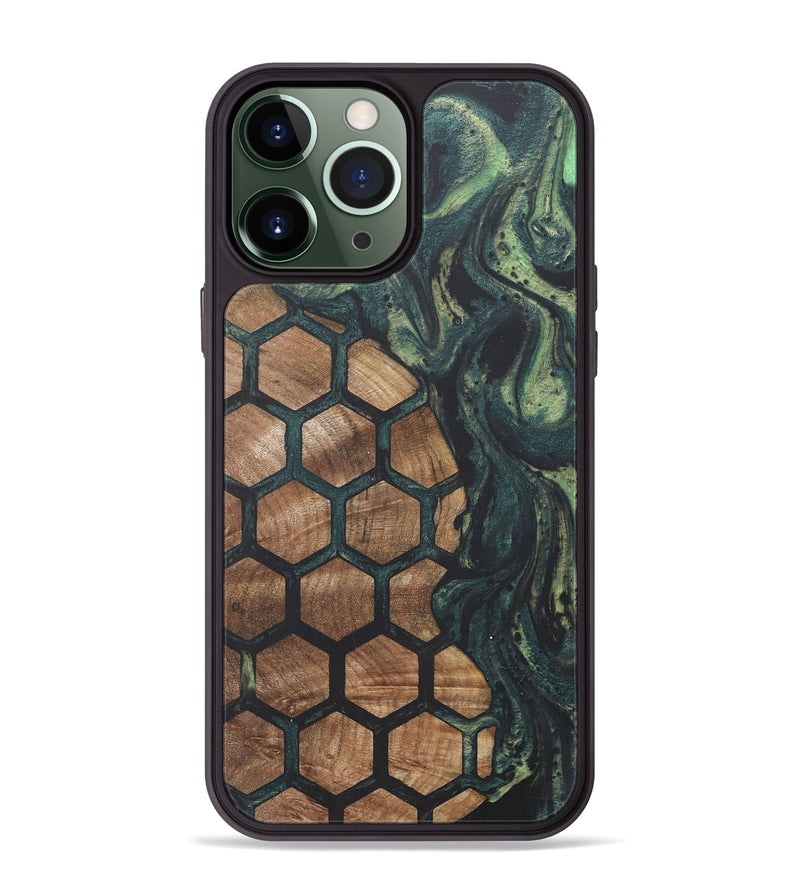 iPhone 13 Pro Max Wood+Resin Phone Case - Elmer (Pattern, 718707)