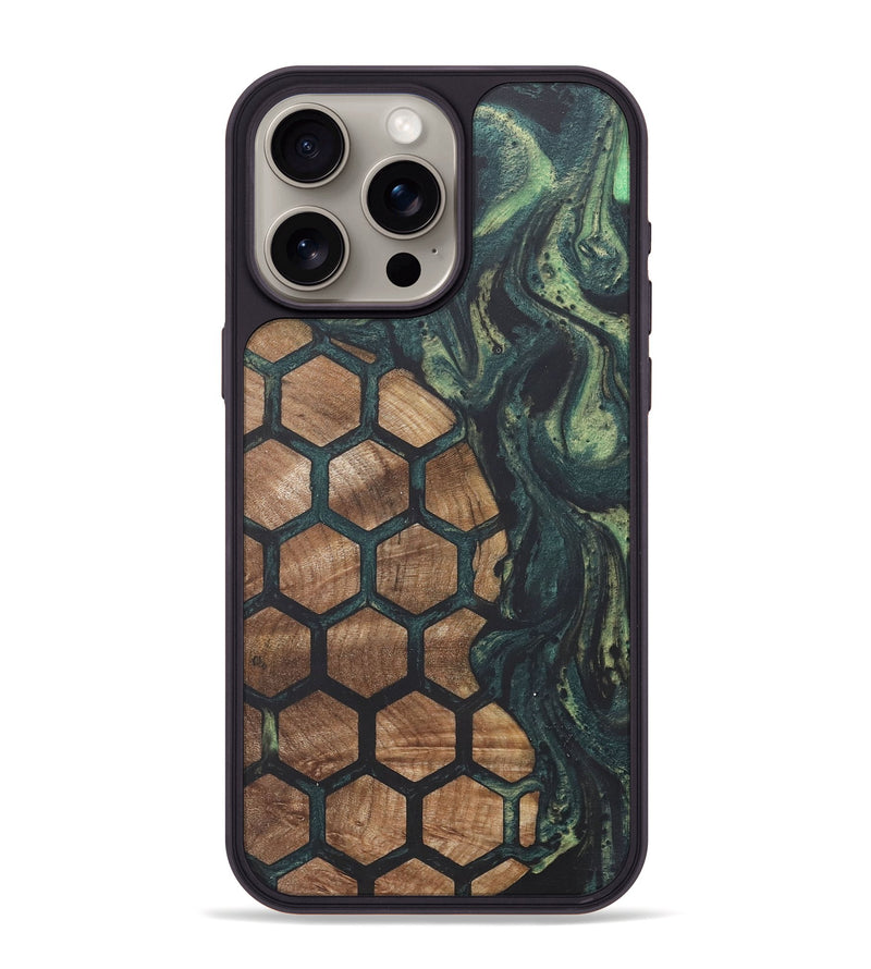 iPhone 15 Pro Max Wood+Resin Phone Case - Elmer (Pattern, 718707)