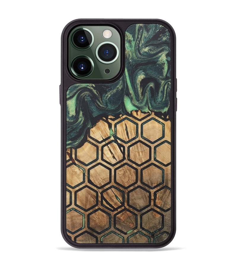 iPhone 13 Pro Max Wood+Resin Phone Case - Ryker (Pattern, 718708)