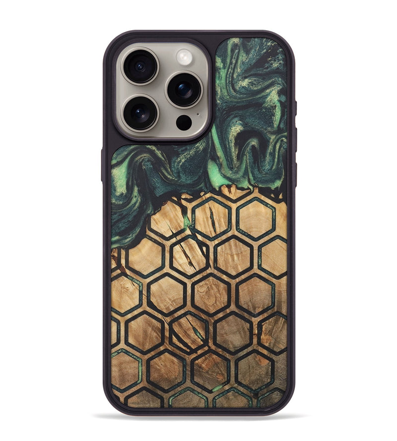 iPhone 15 Pro Max Wood+Resin Phone Case - Ryker (Pattern, 718708)