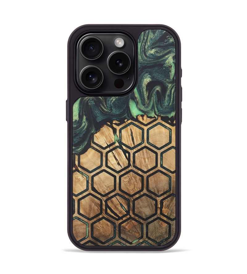 iPhone 15 Pro Wood+Resin Phone Case - Ryker (Pattern, 718708)