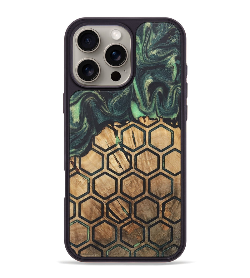 iPhone 16 Pro Max Wood+Resin Phone Case - Ryker (Pattern, 718708)