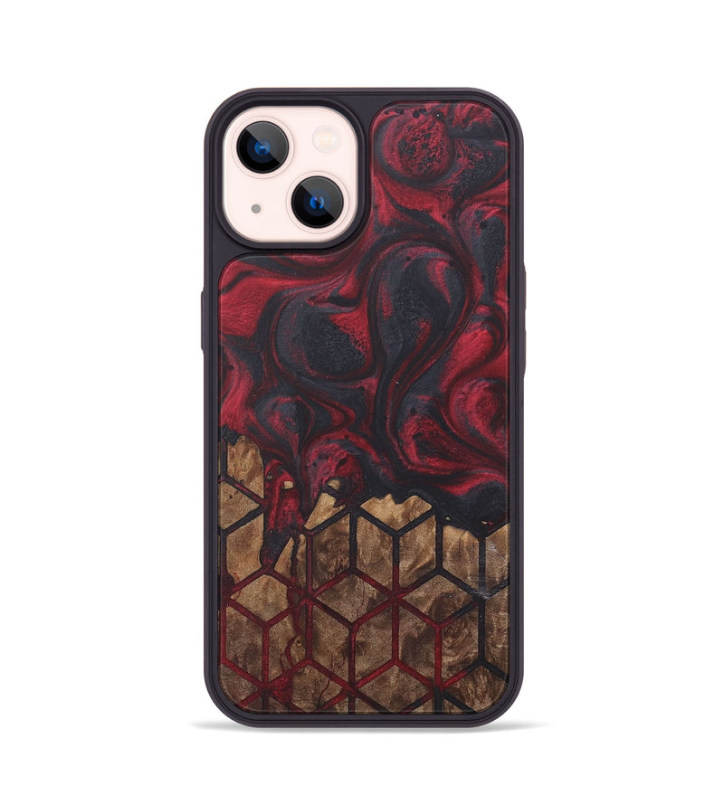 iPhone 14 Wood+Resin Phone Case - Clara (Pattern, 718709)