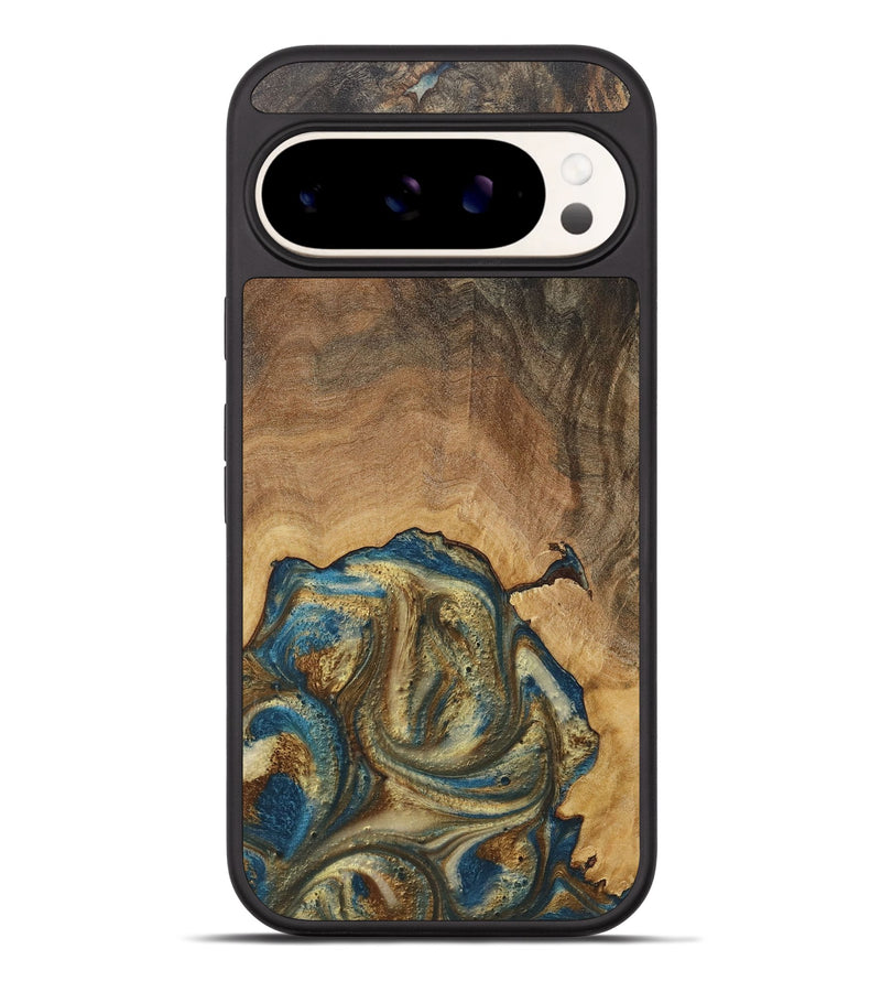 Pixel 9 Pro XL Wood+Resin Phone Case - Crew (Teal & Gold, 718716)