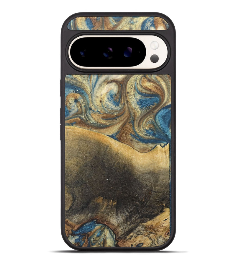 Pixel 9 Pro XL Wood+Resin Phone Case - Jenny (Teal & Gold, 718719)