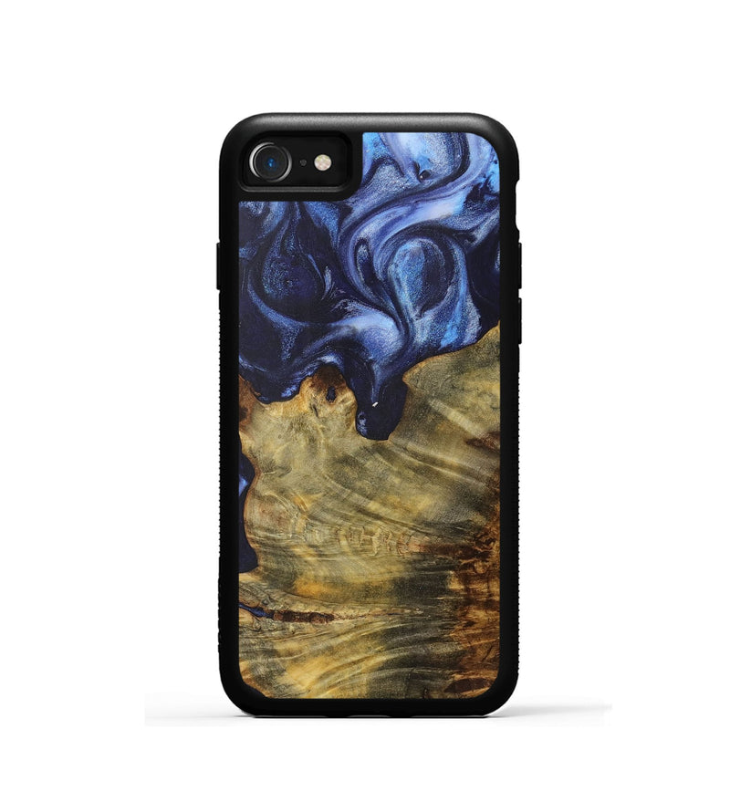 iPhone SE Wood+Resin Phone Case - Lucinda (Blue, 718725)