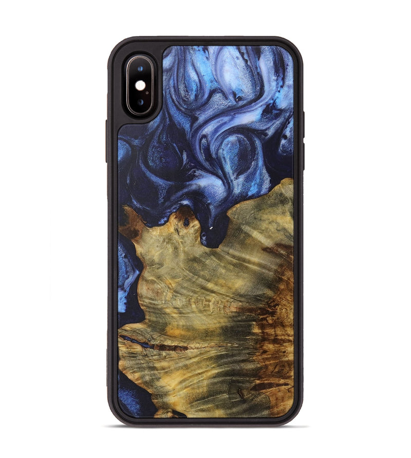 iPhone Xs Max Wood+Resin Phone Case - Lucinda (Blue, 718725)