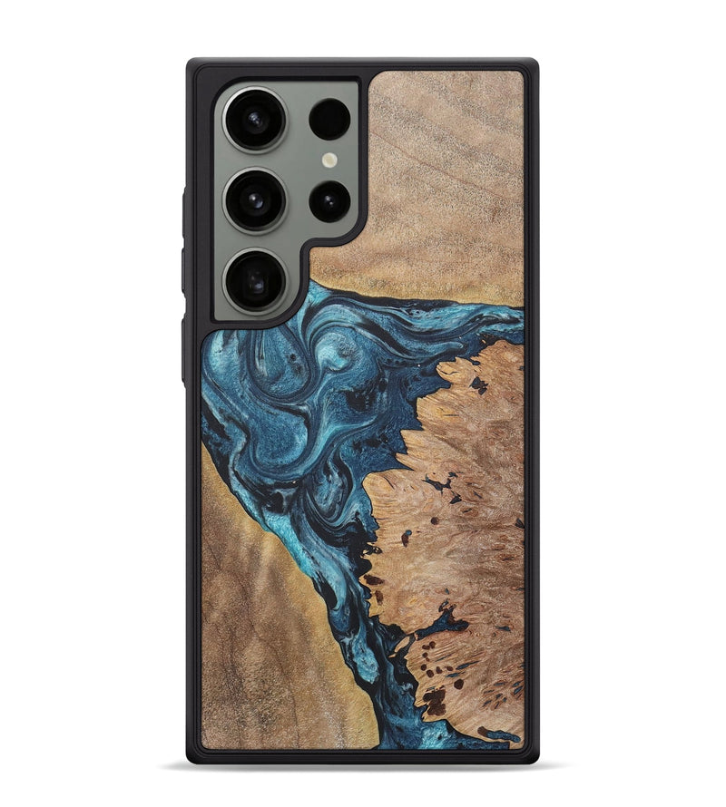 Galaxy S24 Ultra Wood+Resin Phone Case - Saylor (Blue, 718732)