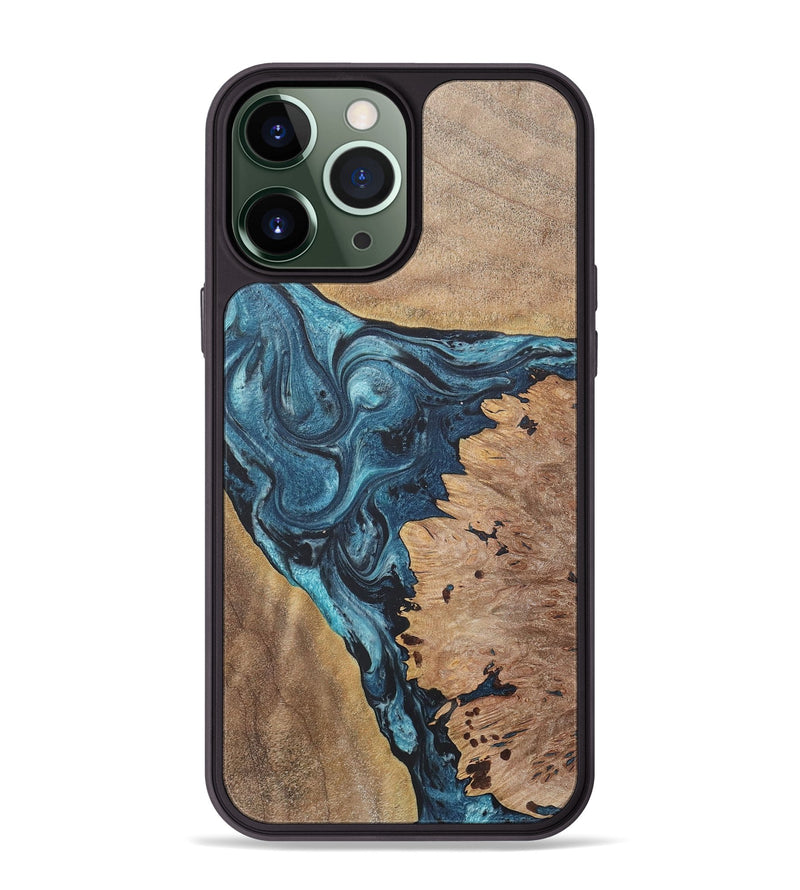 iPhone 13 Pro Max Wood+Resin Phone Case - Saylor (Blue, 718732)