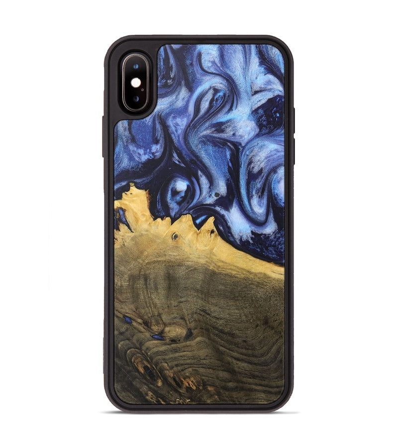 iPhone Xs Max Wood+Resin Phone Case - Alina (Blue, 718736)