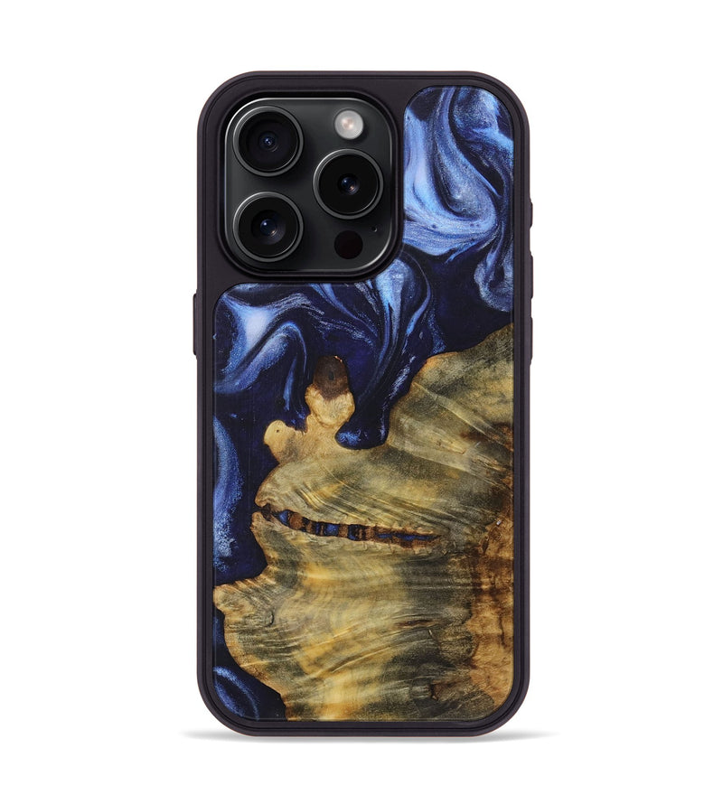 iPhone 15 Pro Wood+Resin Phone Case - Taryn (Blue, 718737)