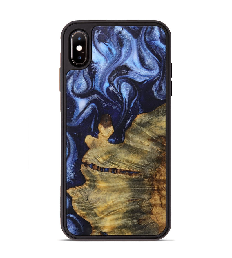 iPhone Xs Max Wood+Resin Phone Case - Taryn (Blue, 718737)